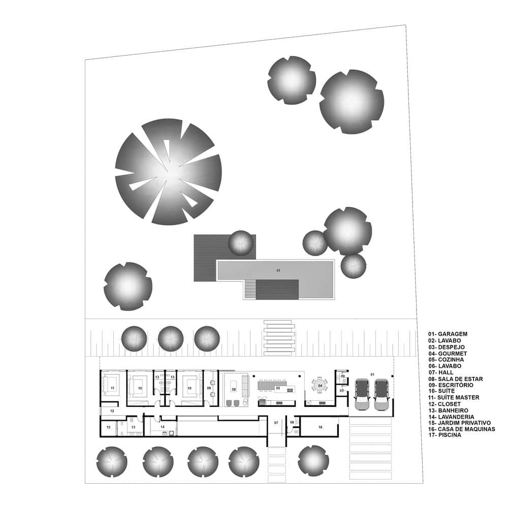 MCZ House Floor Plan by NIU Arquitetura e Construção MCZ House by NIU Arquitetura e Construção — floor plan, Cristais Paulista, São Paulo, Brazil