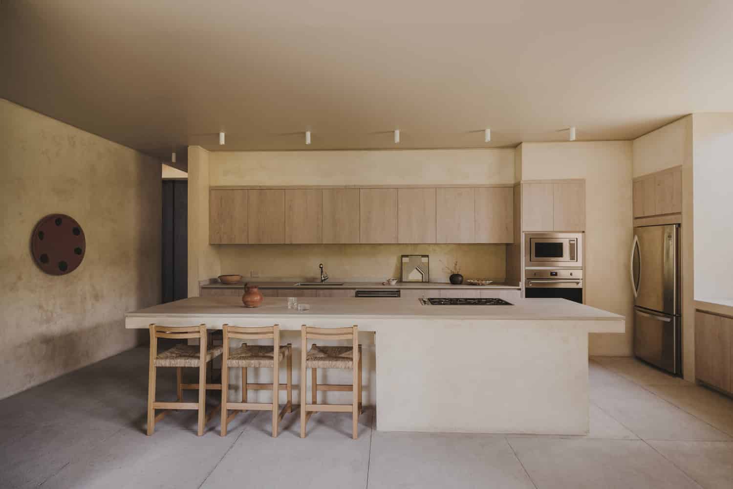Ocote House by PPAA, kitchen island overview, Mexico