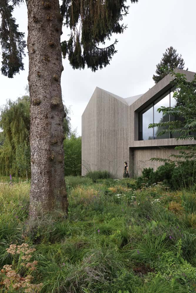 Re-folded House by McLeod Bovell Modern Houses, gable window entry elevation, Vancouver
