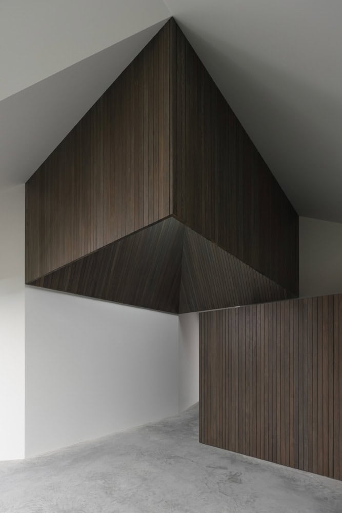 Re-folded House by McLeod Bovell Modern Houses, timber faceted ceiling detail, Vancouver