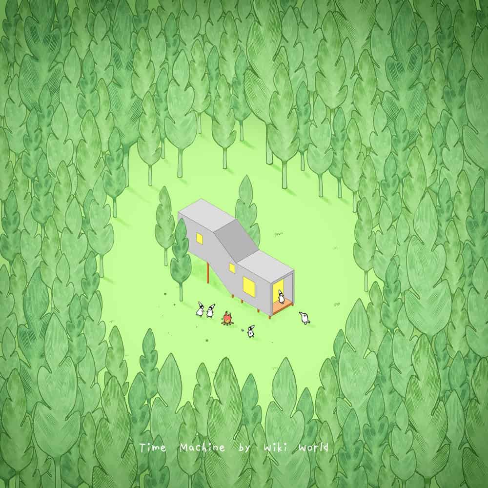 Merryda Wiki world-Secret Camp / Wiki World + Advanced Architecture Lab / China Aerial view of a modern tiny house in a lush forest with surrounding trees, emphasizing innovative architecture, sustainable design, and eco-friendly living.