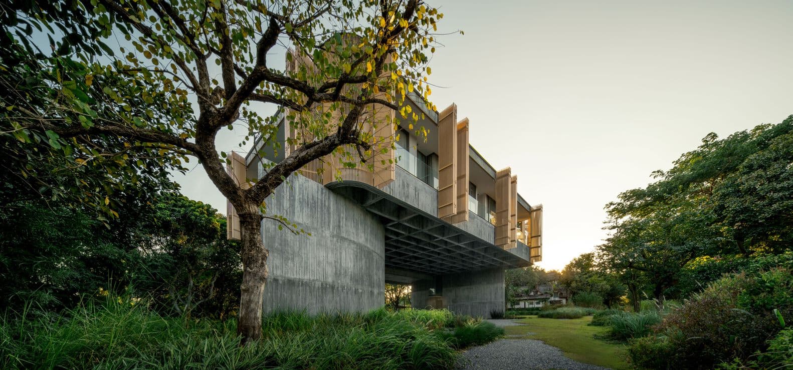 W House II by IDIN Architects, daytime elevated exterior over natural landscape in Thailand