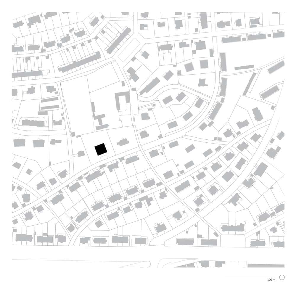 Site plan of Villa Vista by Znameni Ctyr Architekti in Prague